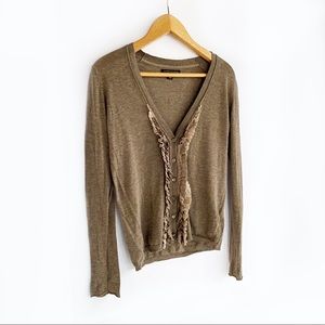 Banana Republic Ruffle Lightweight Cardigan Small